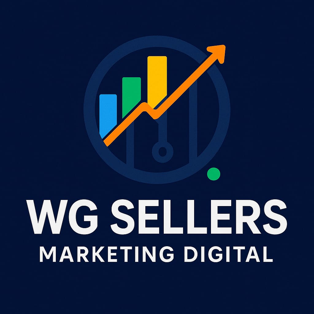 Gráfico de crescimento com o título WG Sellers e subtitulo marketing digital